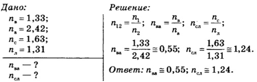 Вычислите показатель преломления Физика 11 класс Мякишев Г.Я. 53-9 –  Рамблер/класс