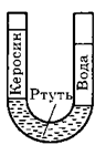 В U-образную трубку налиты ртуть вода и керосин. В U-образную трубку на литртуть вода и керосин. В U – образную трубку налиты керосин и вода. В U образную трубку налиты ртуть вода и керосин высота столба воды 20.