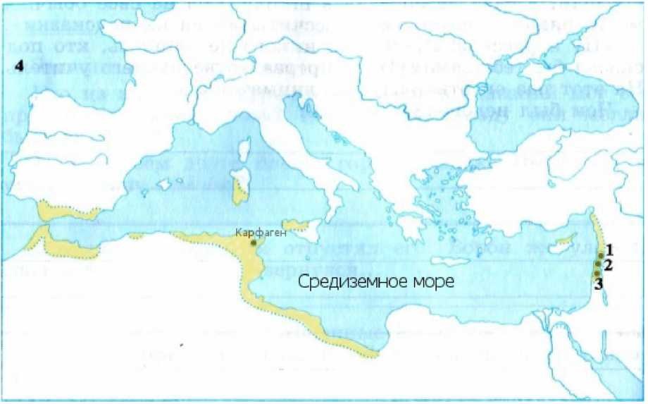 Контурная карта по истории 5 класс финикия